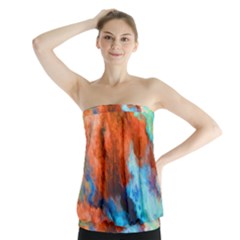 Orange Blue Texture                       Strapless Top by LalyLauraFLM