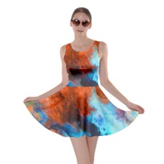 Orange Blue Texture                      Skater Dress by LalyLauraFLM