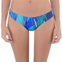 Wavy Blue Reversible Hipster Bikini Bottoms by bloomingvinedesign