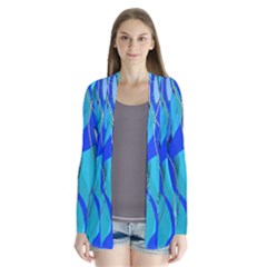 Wavy Blue Drape Collar Cardigan by bloomingvinedesign