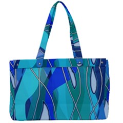 Wavy Blue Canvas Work Bag by bloomingvinedesign