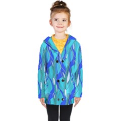 Wavy Blue Kids  Double Breasted Button Coat by bloomingvinedesign