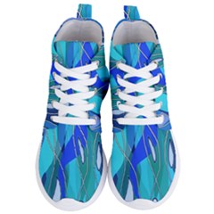 Wavy Blue Women s Lightweight High Top Sneakers by bloomingvinedesign