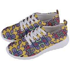 Shapes On A Yellow Background                     Men s Lightweight Sports Shoes by LalyLauraFLM