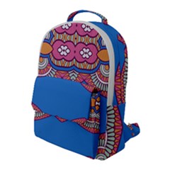 Shapes On A Blue Background                     Flap Pocket Backpack (large) by LalyLauraFLM