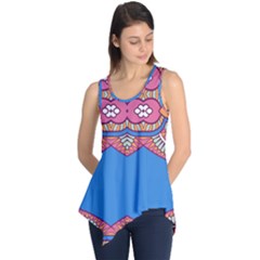 Shapes On A Blue Background                      Sleeveless Tunic by LalyLauraFLM