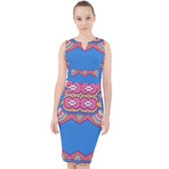 Shapes On A Blue Background                        Midi Bodycon Dress