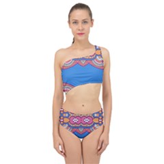 Shapes On A Blue Background                    Spliced Up Swimsuit by LalyLauraFLM