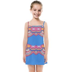 Shapes On A Blue Background                     Kids Summer Sun Dress by LalyLauraFLM