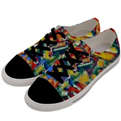 Colorful Painted Shapes                     Men s Low Top Canvas Sneakers by LalyLauraFLM