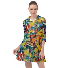 Colorful Painted Shapes                        Mini Skater Shirt Dress by LalyLauraFLM