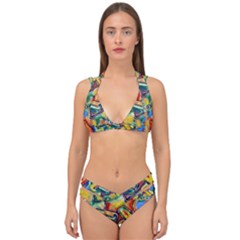 Colorful Painted Shapes                      Double Strap Halter Bikini Set by LalyLauraFLM