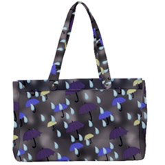 Rain And Umbrellas Canvas Work Bag by bloomingvinedesign