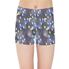 Rain And Umbrellas Kids  Sports Shorts by bloomingvinedesign