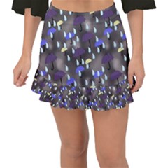 Rain And Umbrellas Fishtail Mini Chiffon Skirt by bloomingvinedesign