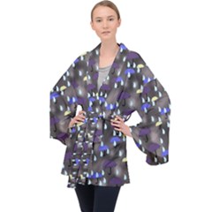 Rain And Umbrellas Velvet Kimono Robe by bloomingvinedesign