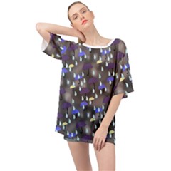 Rain And Umbrellas Oversized Chiffon Top by bloomingvinedesign