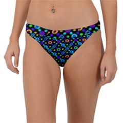 Have Fun Multicolored Text Pattern Band Bikini Bottom