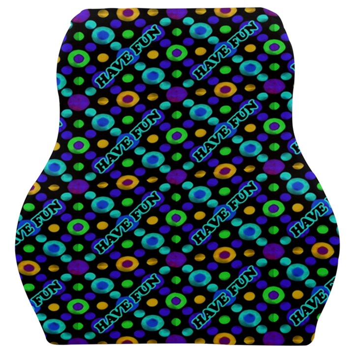 Have Fun Multicolored Text Pattern Car Seat Velour Cushion 