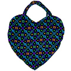 Have Fun Multicolored Text Pattern Giant Heart Shaped Tote by dflcprintsclothing