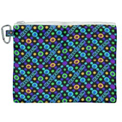 Have Fun Multicolored Text Pattern Canvas Cosmetic Bag (XXL)