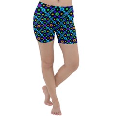 Have Fun Multicolored Text Pattern Lightweight Velour Yoga Shorts