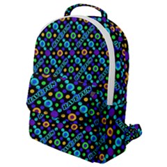 Have Fun Multicolored Text Pattern Flap Pocket Backpack (Small)