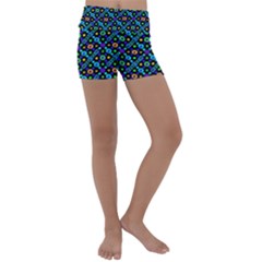 Have Fun Multicolored Text Pattern Kids  Lightweight Velour Yoga Shorts