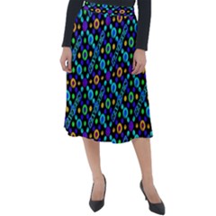 Have Fun Multicolored Text Pattern Classic Velour Midi Skirt 