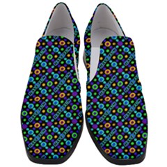 Have Fun Multicolored Text Pattern Women Slip On Heel Loafers