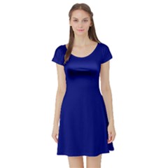 Vibrant Blue Short Sleeve Skater Dress by blkstudio