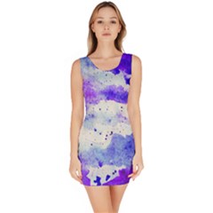 Watercolor Splatter Purple Bodycon Dress by blkstudio