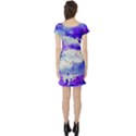 Watercolor Splatter Purple Short Sleeve Skater Dress View2