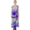 Watercolor Splatter Purple Button Up Boho Maxi Dress View1