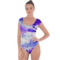 Watercolor Splatter Purple Short Sleeve Leotard  View1