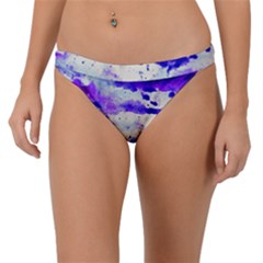 Watercolor Splatter Purple Band Bikini Bottom by blkstudio