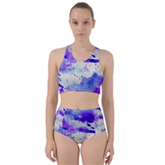 Watercolor Splatter Purple Racer Back Bikini Set by blkstudio