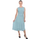 Light Blue Midi Tie-Back Chiffon Dress View1