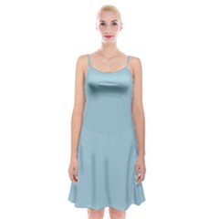 Light Blue Spaghetti Strap Velvet Dress by blkstudio