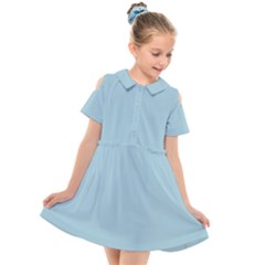 Light Blue Kids  Short Sleeve Shirt Dress by blkstudio