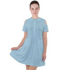 Light Blue Short Sleeve Shoulder Cut Out Dress  by blkstudio