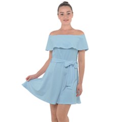 Light Blue Off Shoulder Velour Dress by blkstudio