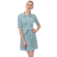 Light Blue Belted Shirt Dress by blkstudio