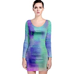 Watercolor Wash Long Sleeve Bodycon Dress