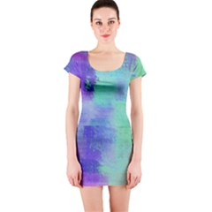 Watercolor Wash Short Sleeve Bodycon Dress