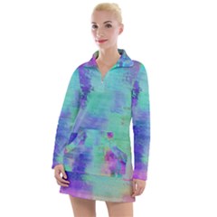 Watercolor Wash Women s Long Sleeve Casual Dress