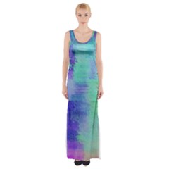 Watercolor Wash Thigh Split Maxi Dress