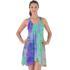 Watercolor Wash Show Some Back Chiffon Dress