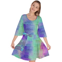 Watercolor Wash Velour Kimono Dress