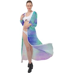 Watercolor Wash Maxi Chiffon Beach Wrap